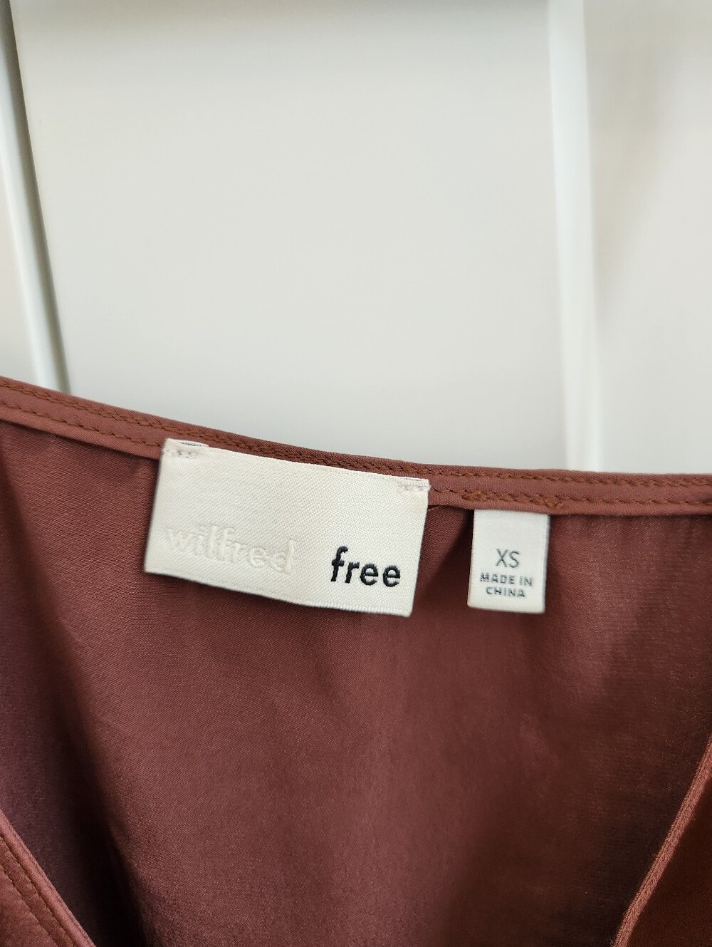 Aritzia Satin V-Neck Cami in Mauve Brown - Picture 3 of 5